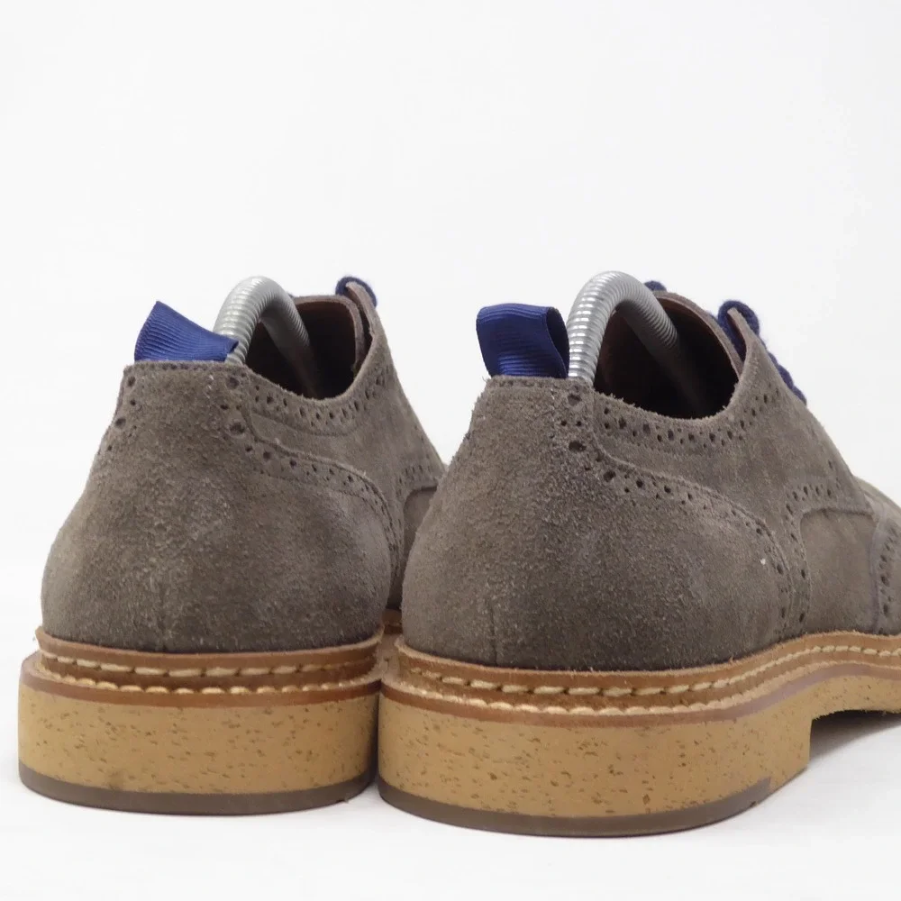 Johnston & Murphy Men Pearce Oxford Shoes Grey Suede Wingtip Brogue 10M 27-1957